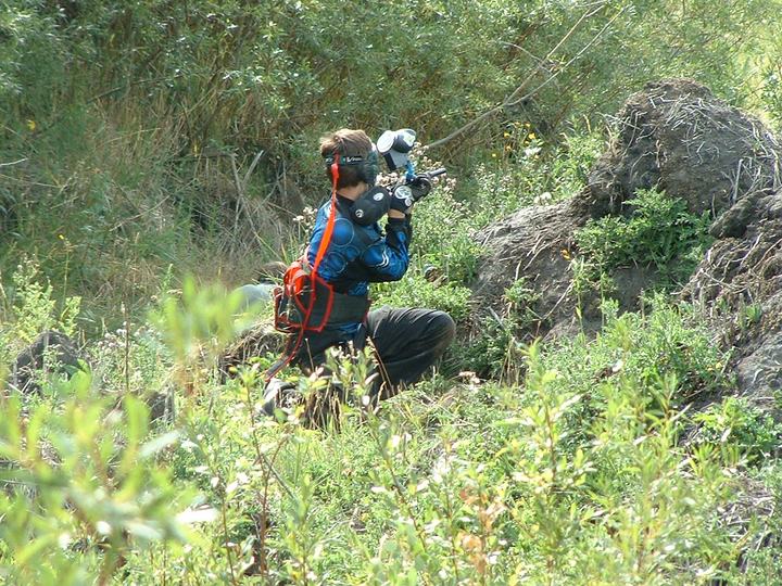 Snap-shooting off a rock